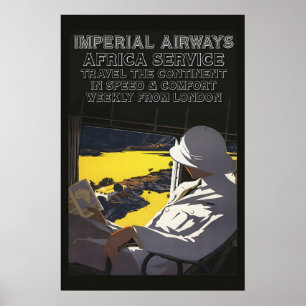 Jaren 30 Lucht Imperiaal Bezoek Afrika Vintage Sti Poster