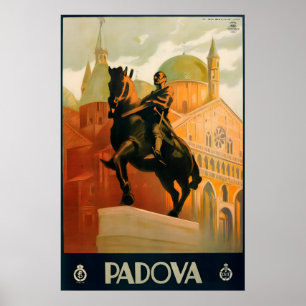 Jaren 30 Padova Italië Monument van Gattamelata St Poster