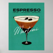  jaren '40 Espresso Martini Cocktail Art Poster (Voorkant)