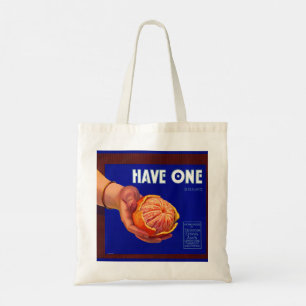 Jaren 40 Have One oranje krat label afdruk Tote Bag