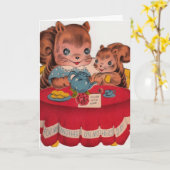  jaren 40 Moederdag Wenskaart Kaart (Gele Bloem)