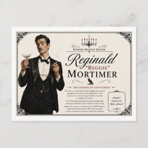 Jaren 40 Moordmysterie Feest Reggie Mortimer Briefkaart