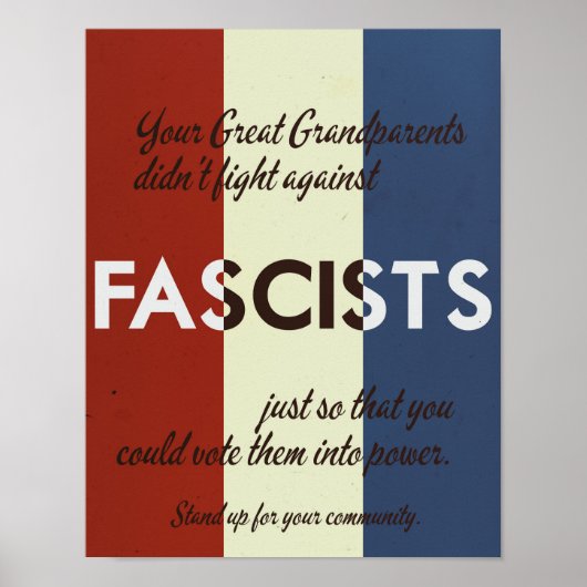 Jaren 40 stijl: Sta op voor je Gemeenschap Poster (Voorkant)
