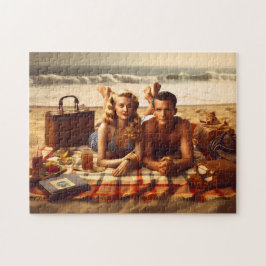 Jaren 40 Strandliefde Kust Strand Romantiek Legpuzzel