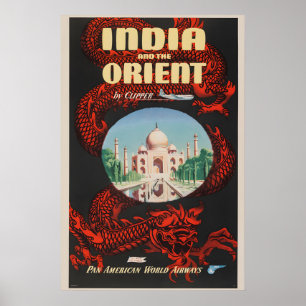 Jaren 50 Bezoek India en het Oosten - Oude Reizen Poster