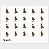 jaren '50 Dame Ronde Sticker (Vel)