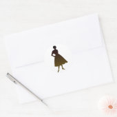 jaren '50 Dame Ronde Sticker (Envelop)