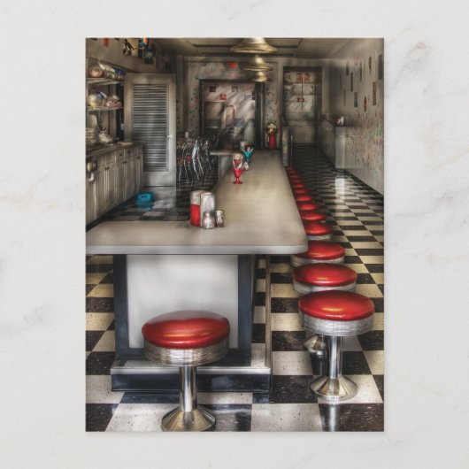 jaren '50 - De Ice Cream Parlor  Briefkaart (Voorkant)