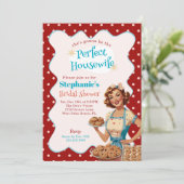 Jaren 50 De Perfecte Huisvrouw Retro Bruidsontbijt Kaart (Staand voorkant)