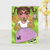 jaren '50 Fee & de Rok van de Poedel - wenskaart Kaart (Gele Bloem)