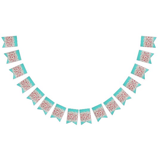 jaren '50  grens print madeliefjes vlaggetjes (Alle)