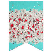 jaren '50  grens print madeliefjes vlaggetjes (Eerste vlag)