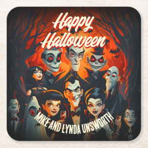  jaren 50 kostuums en cocktails Halloween Party Kartonnen Onderzetters