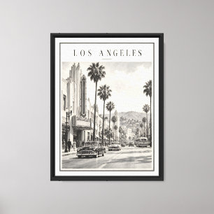 Jaren 50 Los Angeles Californië Vintage Canvas Afdruk