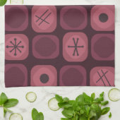 jaren '50: Mod Art Soft Cubes Bourgogne Theedoek (Gevouwen)