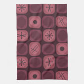 jaren '50: Mod Art Soft Cubes Bourgogne Theedoek (Verticaal)