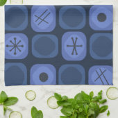 jaren '50: 'Mod Art Soft Cubes Navy Blue' Theedoek (Gevouwen)