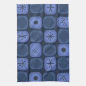 jaren '50: 'Mod Art Soft Cubes Navy Blue' Theedoek (Verticaal)