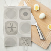 jaren '50: 'Mod Art Soft Cubes Taupe' Theedoek (Quarter Fold)