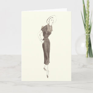 jaren '50 Mode - de Kaart van de Groet of van de