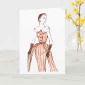 jaren '50 Mode - Groet of Notecard Kaart (Gele Bloem)