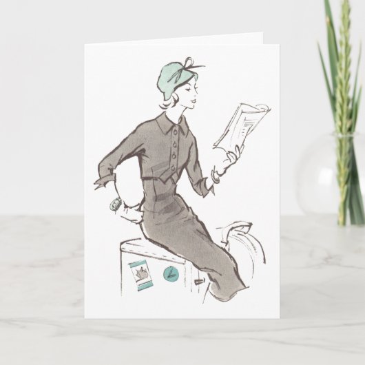 jaren '50 Mode - Groet of Notecard Kaart (Voorkant)