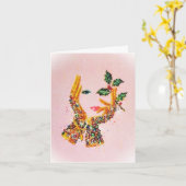 Jaren 50 Modebewuste Vrouw Holly 'Tis het Seizoen Kaart (Gele Bloem)