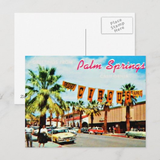 jaren 50 Palm Springs Briefkaart (Voorkant / Achterkant)