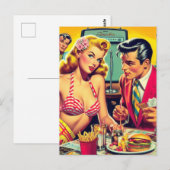 jaren '50 Retro Coulpe Briefkaart (Voorkant / Achterkant)