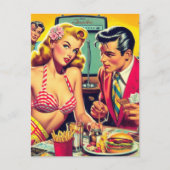 jaren '50 Retro Coulpe Briefkaart (Voorkant)