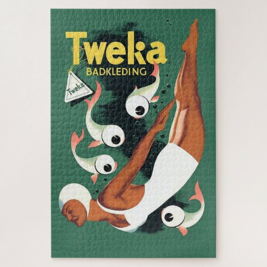 Jaren 50 Tweka badpakadvertentie Legpuzzel (Verticaal)