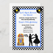 Jaren 50 uitnodiging, Sock Hop, Rock and Roll, 50s Kaart (Voorkant / Achterkant)