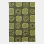 jaren '50 van de moderne kunst Zacht kubussen Olij Theedoek (Verticaal)