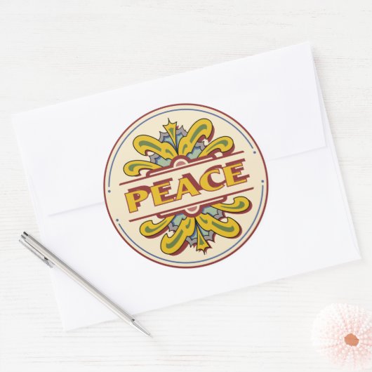  jaren '60 Design Peace Sticker (Envelop)