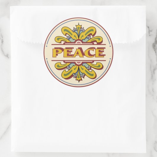  jaren '60 Design Peace Sticker (Tas)