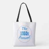 Jaren 60 Forever citaat Retro Tote Bag (Achterkant)