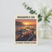Jaren 60 Indianapolis 500 Vintage Briefkaart (Staand voorkant)