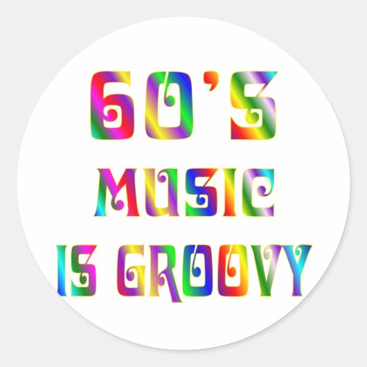 jaren '60 Muziek Ronde Sticker (Voorkant)