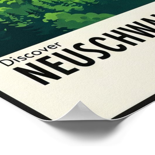  jaren '60 Neuschwanstein Castle Travel Poster (Hoek)