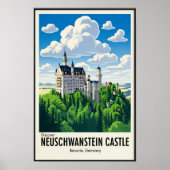  jaren '60 Neuschwanstein Castle Travel Poster (Voorkant)