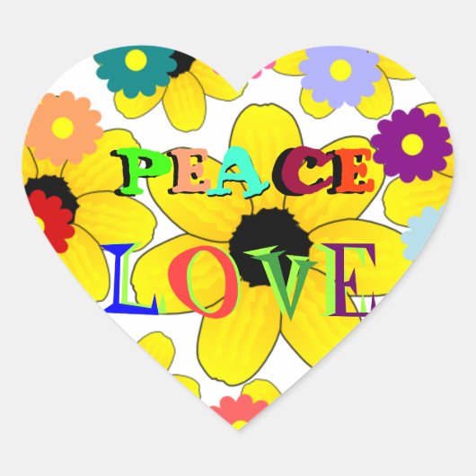 Jaren 60: Peace and Love sticker (Voorkant)