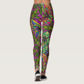 jaren '60 Retro Mandala Design, Neon kleuren Leggings (Achterkant)