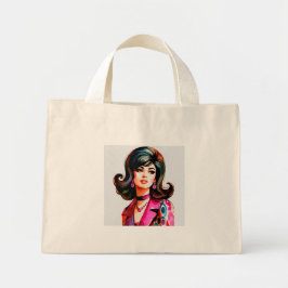jaren '60 schoonheid mini tote bag
