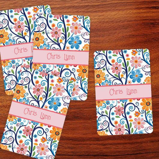  jaren '60 Vibe Mod Abstract Bloementhema Pokerkaarten