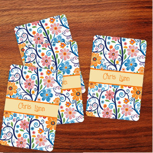  jaren '60 Vibe Mod Abstract Bloementhema Pokerkaarten