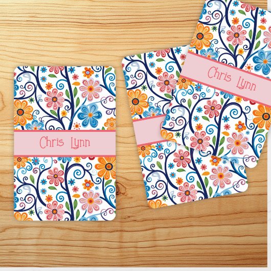  jaren '60 Vibe Mod Abstract Bloementhema Pokerkaarten