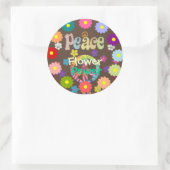 Jaren 60 Vrede, Liefde en Bloem Ronde Sticker (Tas)