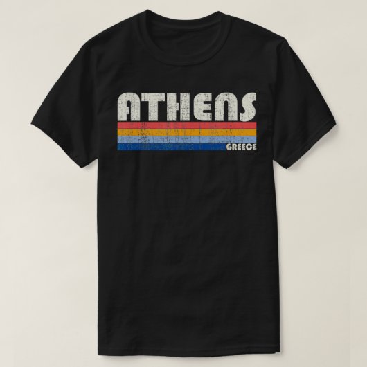  jaren 70 80 Stijl Athens Griekenland T-shirt (Design voorkant)