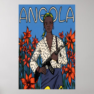Jaren 70 Afrikaanse Propaganda Poster Angola Bewap