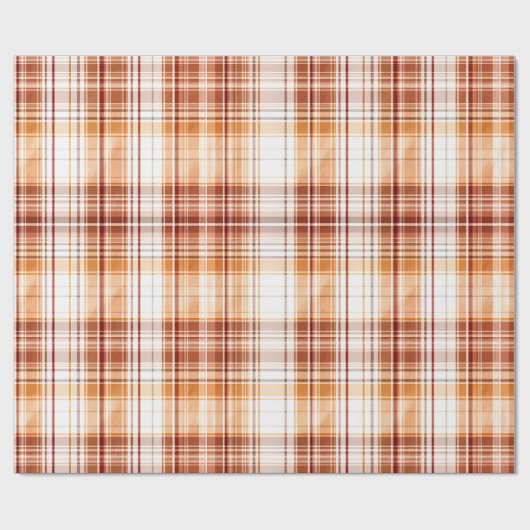 jaren 70 Bruin Plaid Boerderij Lux Kerst Cadeaupapier (Vlak)